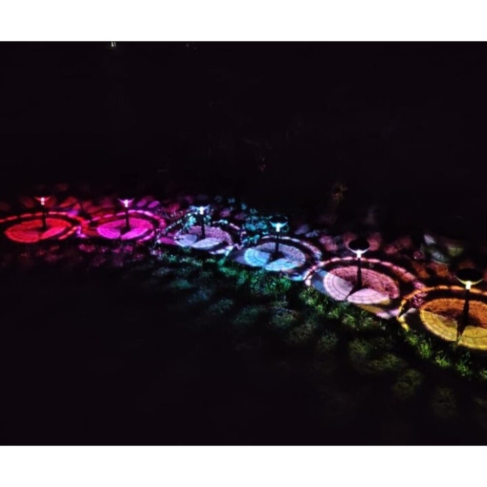 Bright Solar Pathway Lights 6 Pack,Color Changing+Warm White LED Solar Lights